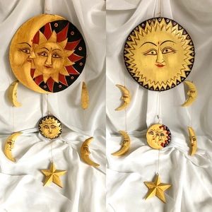 Celestial hanging decoration Indonesian folk art witchy decor